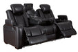 Party Time Black Polyester Blend Power Reclining Sofa & Loveseat Set