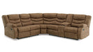 Partymate Brindle Brown Leather Match Reclining Sectional