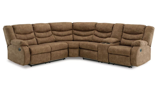 Partymate Brindle Brown Leather Match Reclining Sectional