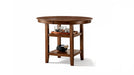 Pasadena Brown Wood And Upholstered Bar Height 5pc Dining Table & Cha