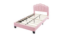 Pink Pink Wood And Upholstered Twin Bed
