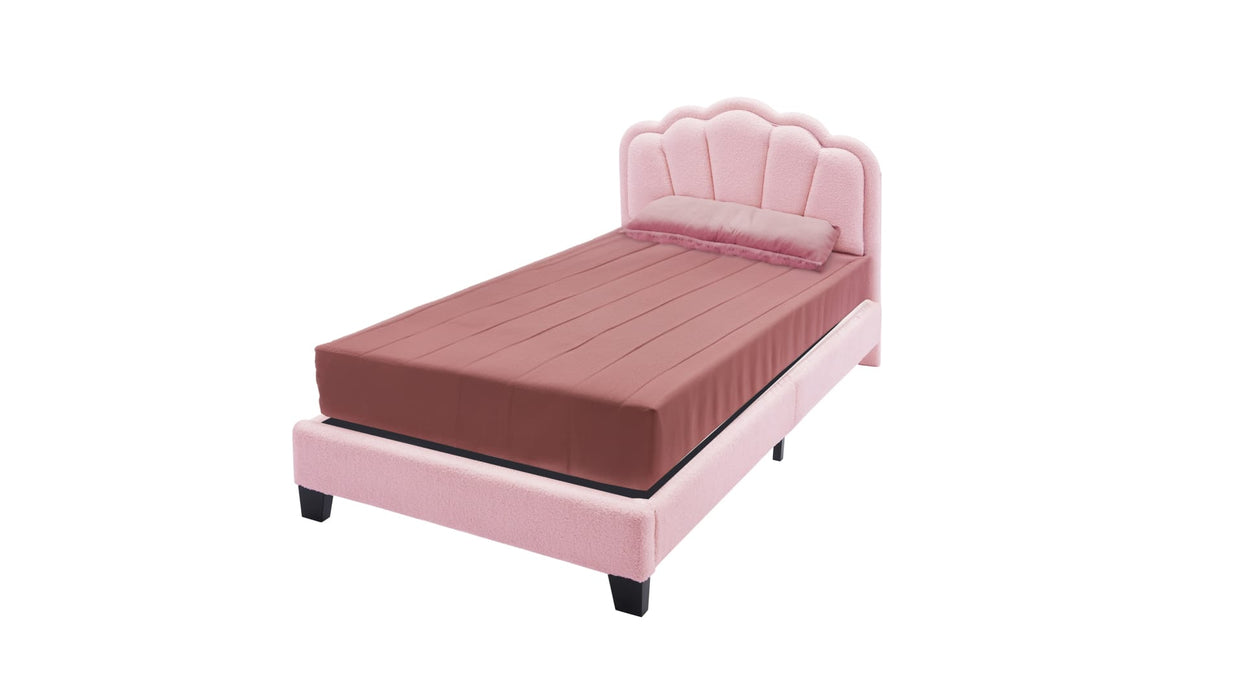 Pink Pink Wood And Upholstered Twin Bed