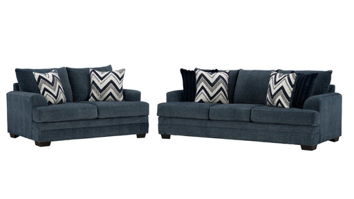Pippa Blue Fabric Sofa & Loveseat Set