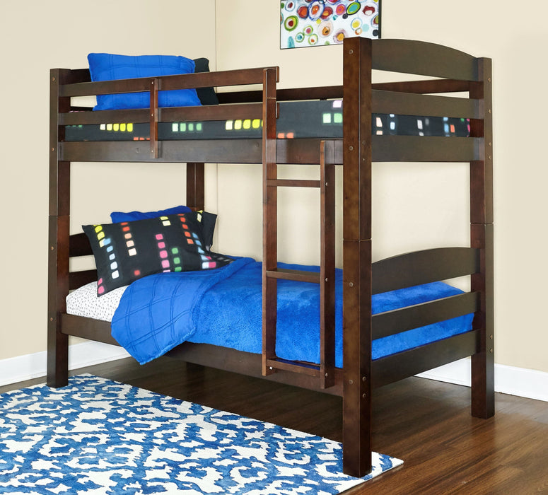 Porter Brown Wood Twin Over Twin Bunk Bed