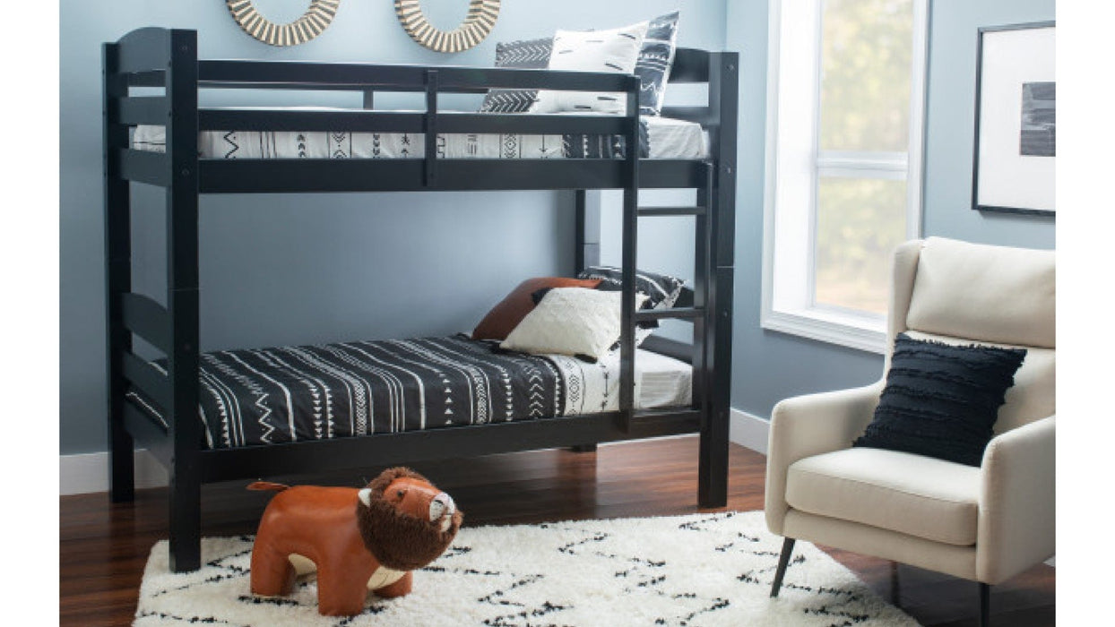 Powell Black Wood Twin Over Twin Bunk Bed