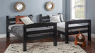 Powell Black Wood Twin Over Twin Bunk Bed