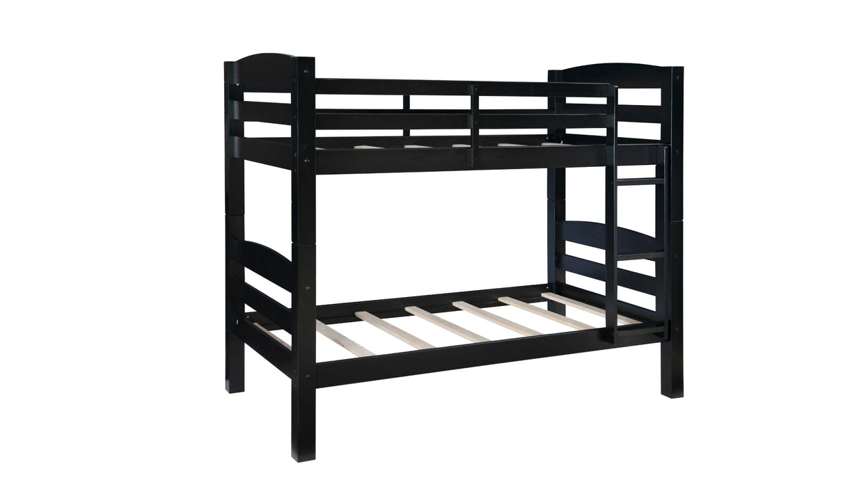 Powell Black Wood Twin Over Twin Bunk Bed