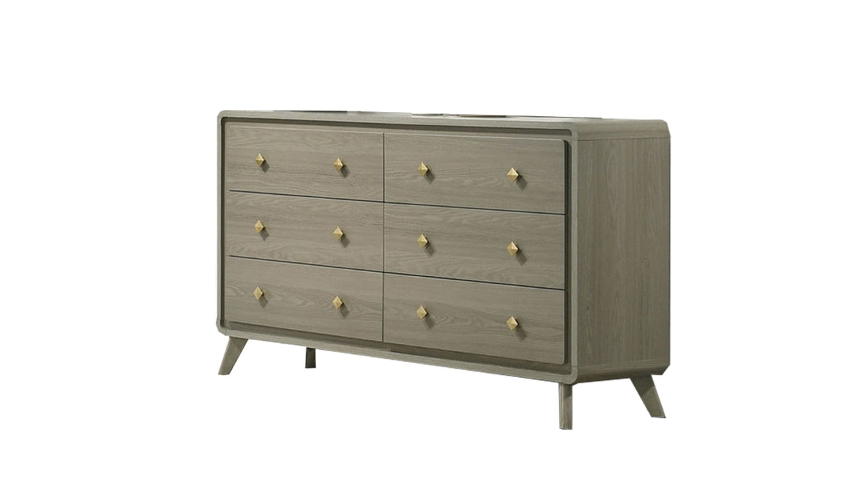 Rainier Gray Wood And Upholstered Queen Bedroom Set