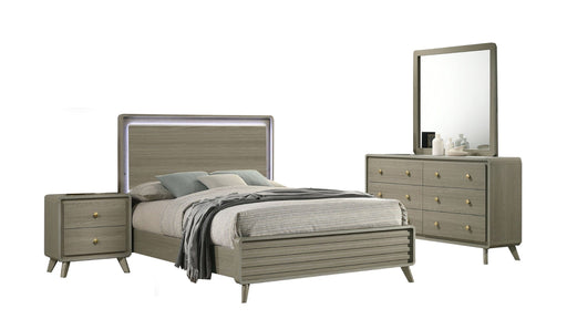 Rainier Gray Wood And Upholstered Queen Bedroom Set