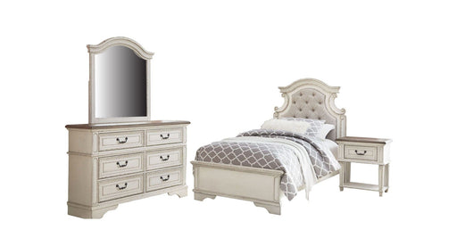 Realyn White Wood Twin Bedroom Set