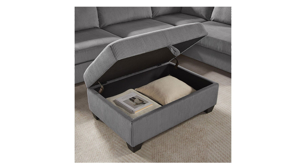 Rowan Gray Corduroy Sectional Sofa
