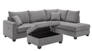 Rowan Gray Corduroy Sectional Sofa