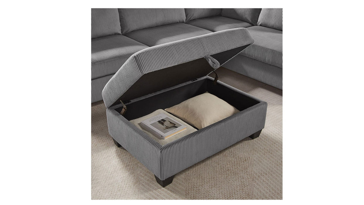 Rowan Gray Corduroy Sectional Sofa
