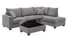 Rowan Gray Corduroy Sectional Sofa