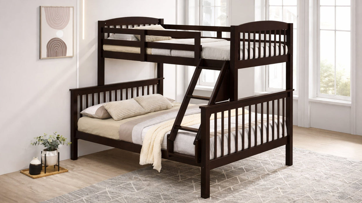 Sadie Brown Wood Twin Over Full Bunk Bed
