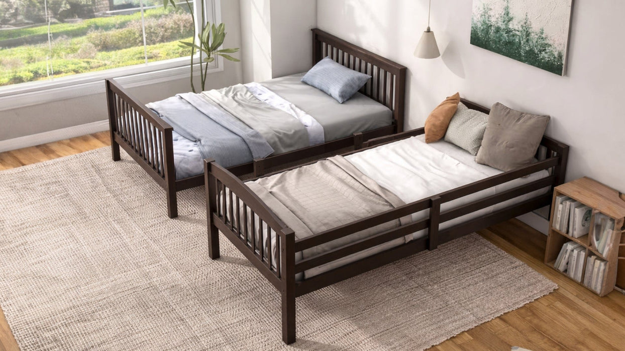 Sadie Brown Wood Twin Over Full Bunk Bed