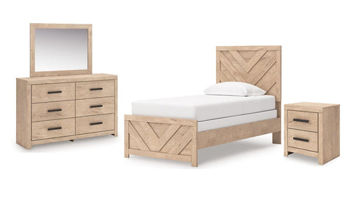 Sanginlane Brown Wood Twin Bedroom Set