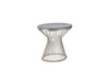Satin Silver Metal End Table