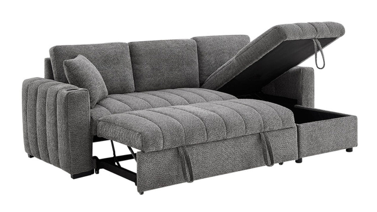 Seraphina Gray Chenille Sectional Sleeper Sofa