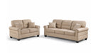 Shelton Beige Polyfiber Sofa & Loveseat Set