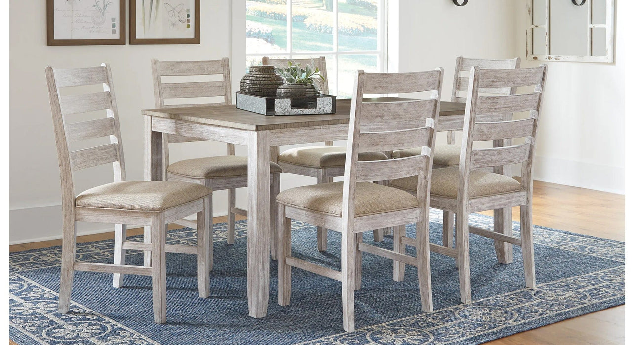 Skempton Multi Wood Standard Height 7pc Dining Table & Chair Set