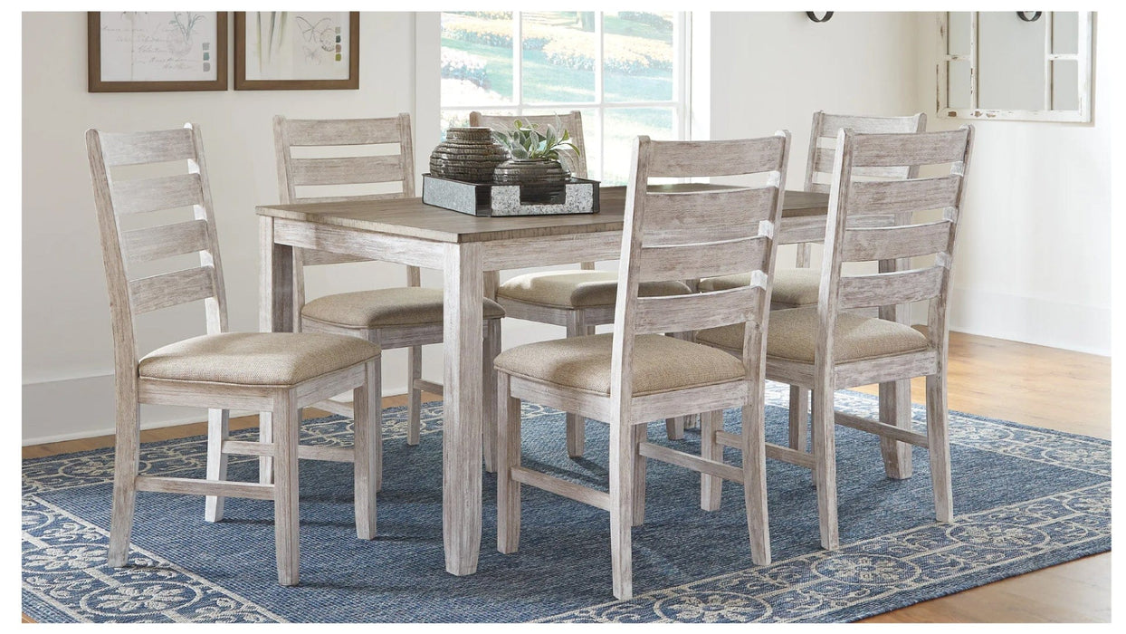 Skempton Multi Wood Standard Height 7pc Dining Table & Chair Set