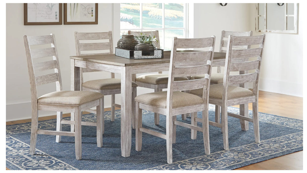 Skempton Multi Wood Standard Height 7pc Dining Table & Chair Set