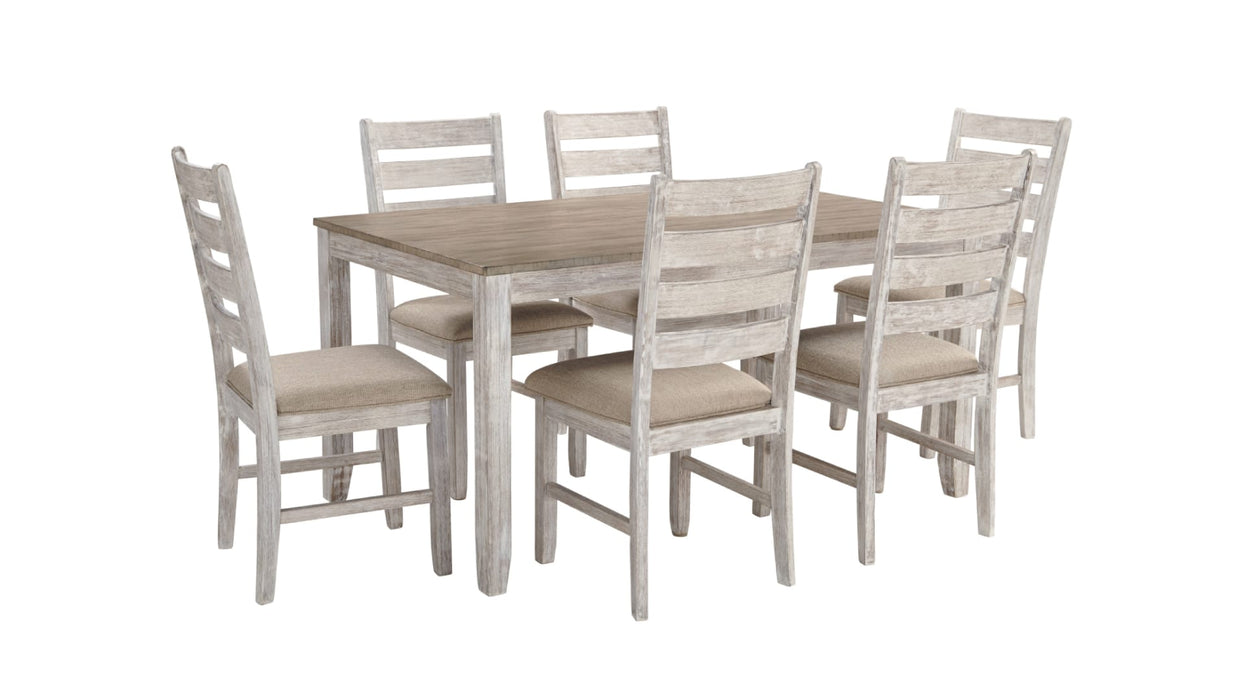 Skempton Multi Wood Standard Height 7pc Dining Table & Chair Set