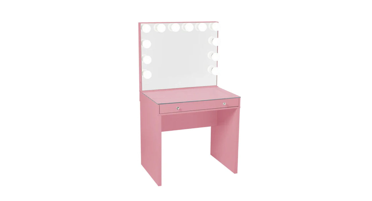 Slaystation Mini Pink Wood Vanity Desk