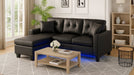 Sorenza Black Faux Leather Modular Sectional Sofa