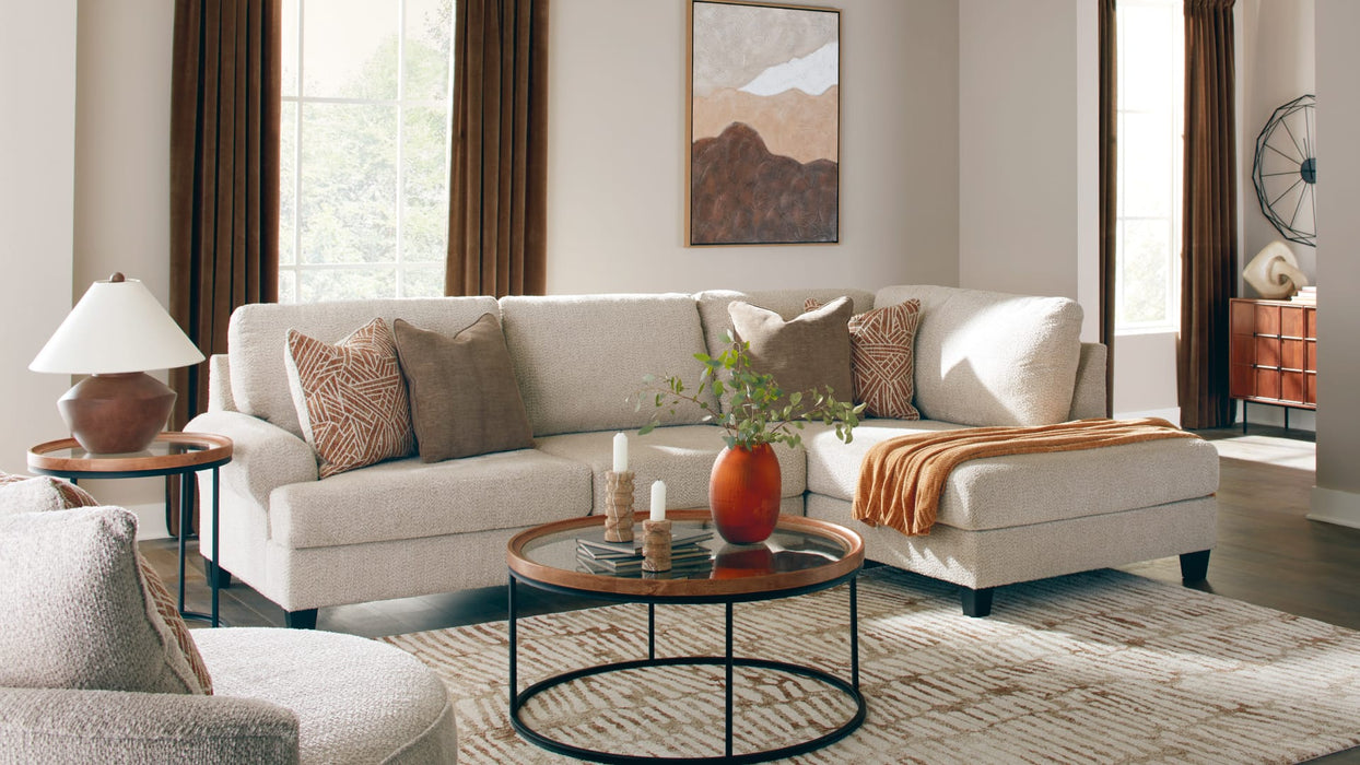 Steelwater Retreat 2PC Beige Fabric Sectional Sofa