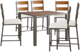 Stellany Brown Wood And Metal Counter Height Or Bar Height 7pc Dining