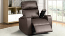 Terry Brown Faux Leather Power Recliner