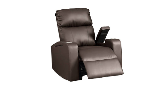 Terry Brown Faux Leather Power Recliner