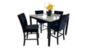 Tivoli Black Wood And Upholstered Counter Height 5pc Dining Table & C
