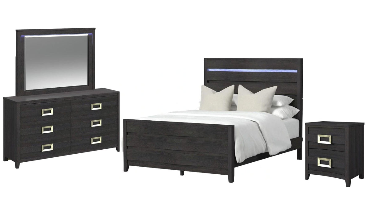 Tobias Black Wood Full Bedroom Set