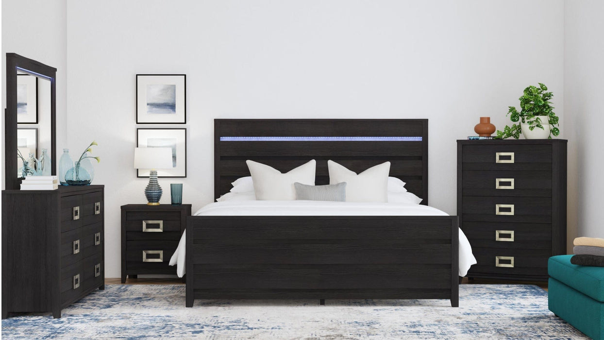 Tobias Black Wood Queen Bedroom Set