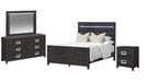 Tobias Black Wood Queen Bedroom Set