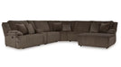 Top Tier Brown Fabric Reclining Sectional