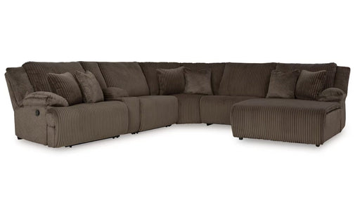 Top Tier Brown Fabric Reclining Sectional