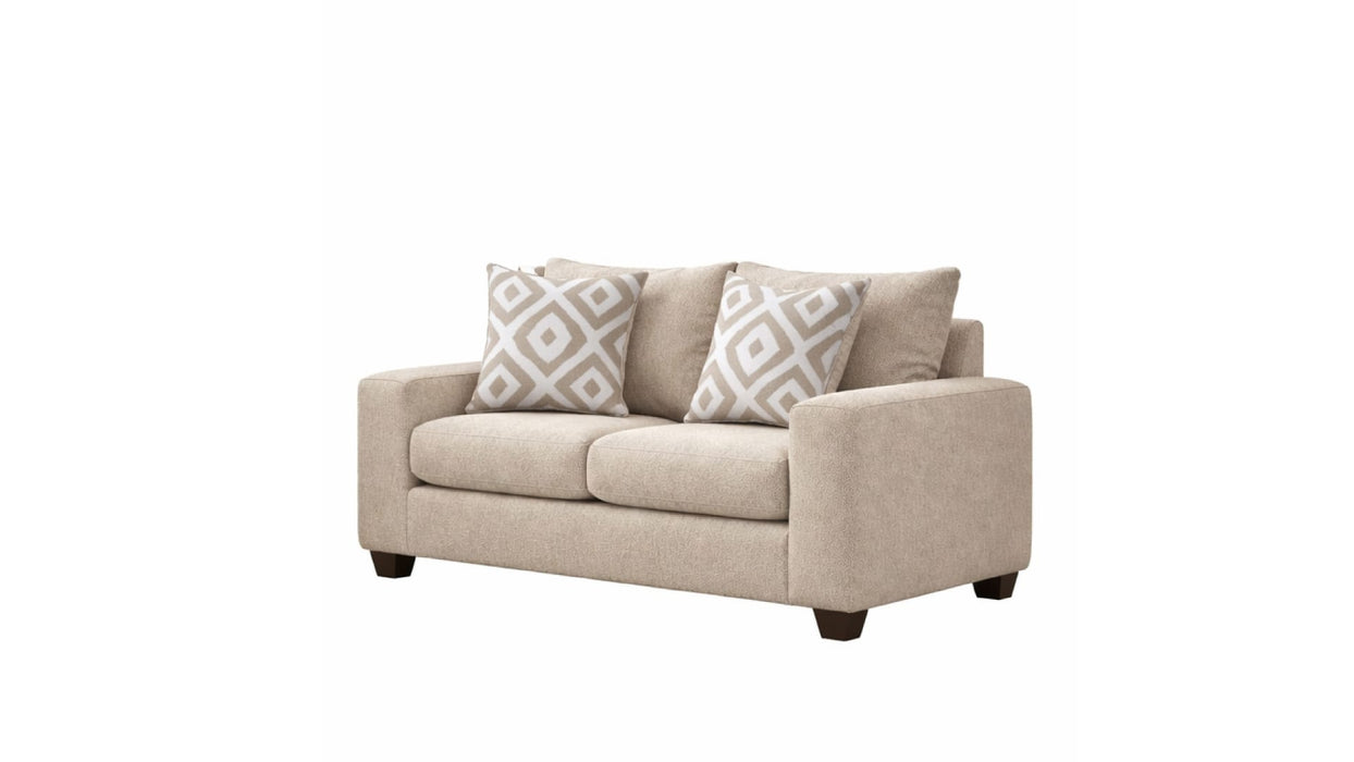 Tweed Brown Fabric Sofa & Loveseat Set