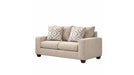 Tweed Brown Fabric Sofa & Loveseat Set