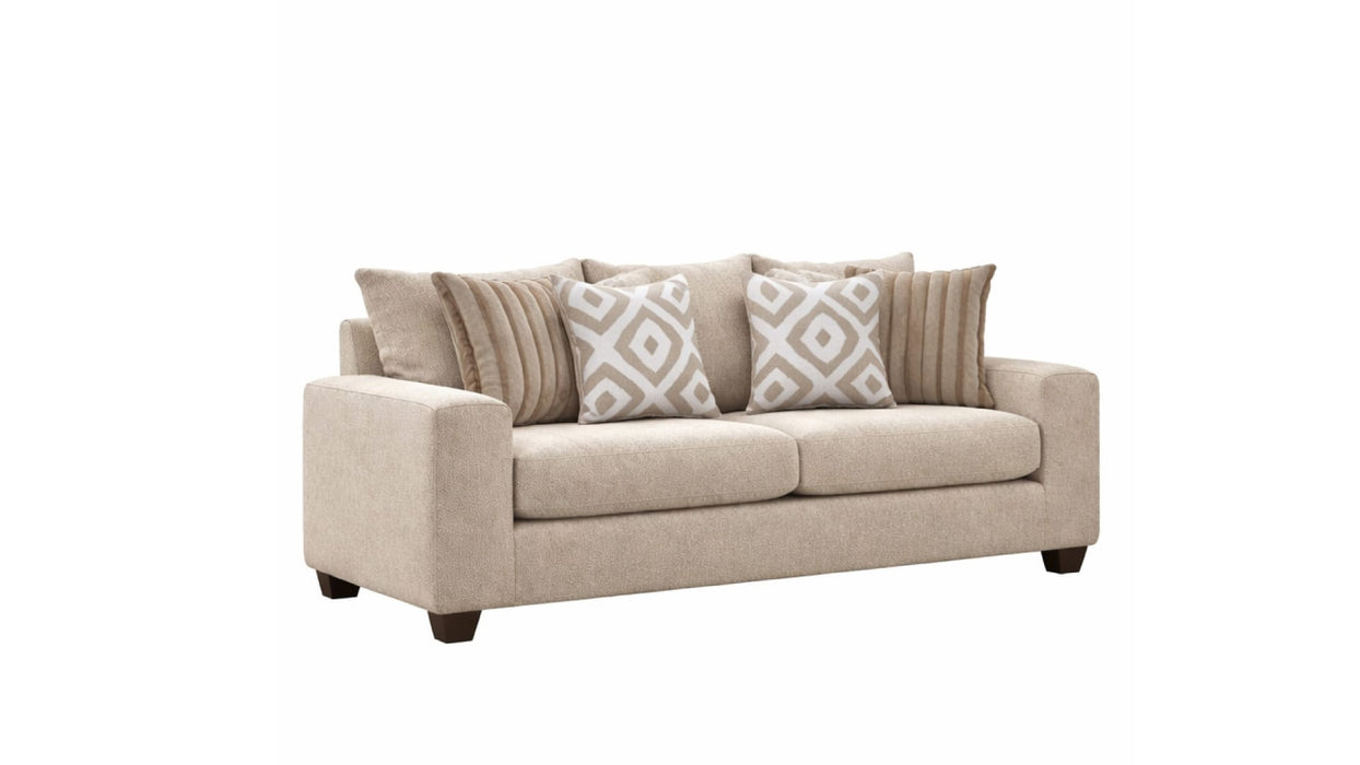 Tweed Brown Fabric Sofa & Loveseat Set