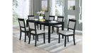 Upstate Black Wood And Upholstered Standard Height 7pc Dining Table &