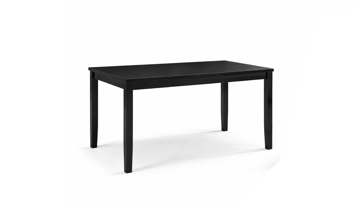 Upstate Black Wood And Upholstered Standard Height 7pc Dining Table &