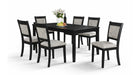 Upstate Black Wood And Upholstered Standard Height 7pc Dining Table &