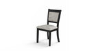 Upstate Black Wood And Upholstered Standard Height 7pc Dining Table &