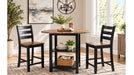 Vail Black Wood Counter Height 3pc Coffee Table Set