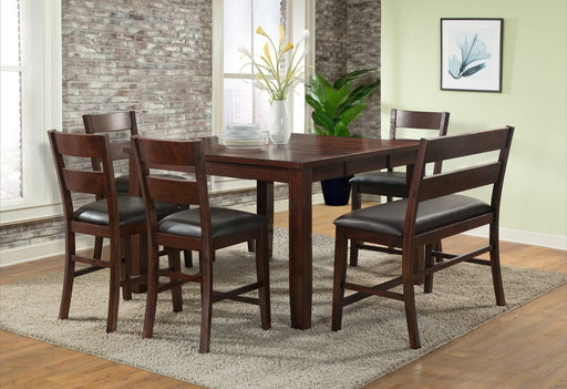 Viola Heights Brown Wood Counter Height Or Bar Height 6pc Dining Tabl