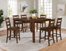 Ways Brown Wood Counter Height 7pc Dining Table & Chair Set
